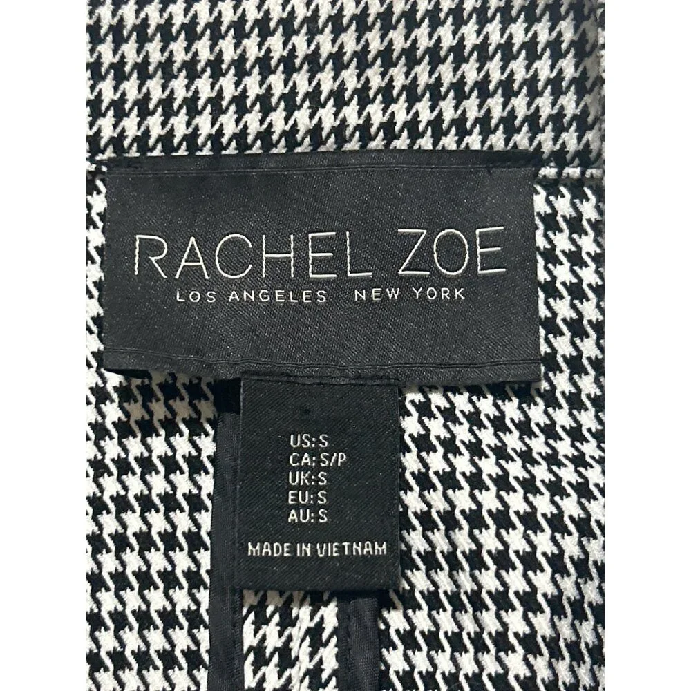 Rachel Zoe Houndstooth Black & White Womens Open Front Blazer Jacket Size S - Picture 4 of 7
